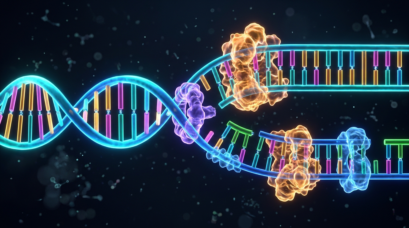 ساختار مارپیچ دوگانه دنا (DNA) و چنگال همانندسازی
